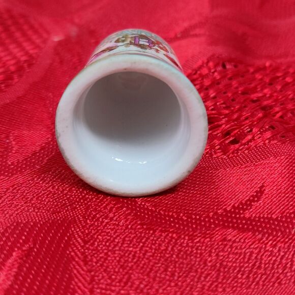 Branson Missouri Thimble Iridescent Collectible Souvenir Ceramic Music Show Teal - Picture 4 of 4